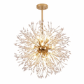 Starburst Crystal Chandelier in gold on white background