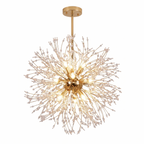 Starburst Crystal Chandelier in gold on white background