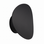 Tilted Disc LED Wall Sconce in Black on white background