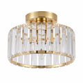 Mini Crystal Semi Flush Ceiling Light in Round on white background