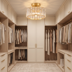 Mini Crystal Semi Flush Ceiling Light in a walk-in closet