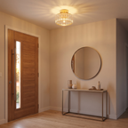 Mini Crystal Semi Flush Ceiling Light in an entryway, showing size