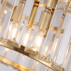 Mini Crystal Semi Flush Ceiling Light close-up of the crystal and gold frame