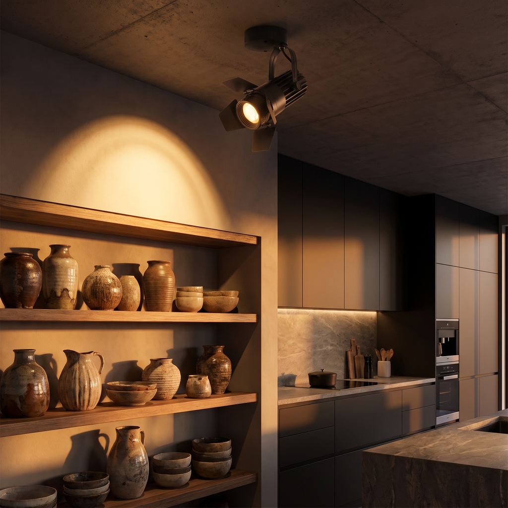 Adjustable Shape LED Spotlight in a kitchen