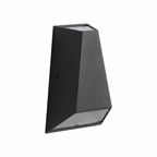 Angled Up Down LED Wall Light in Black on white background