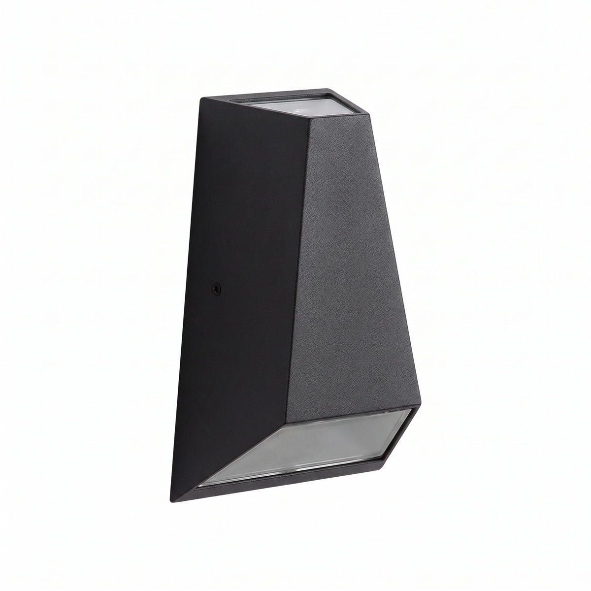 Angled Up Down LED Wall Light in Black on white background