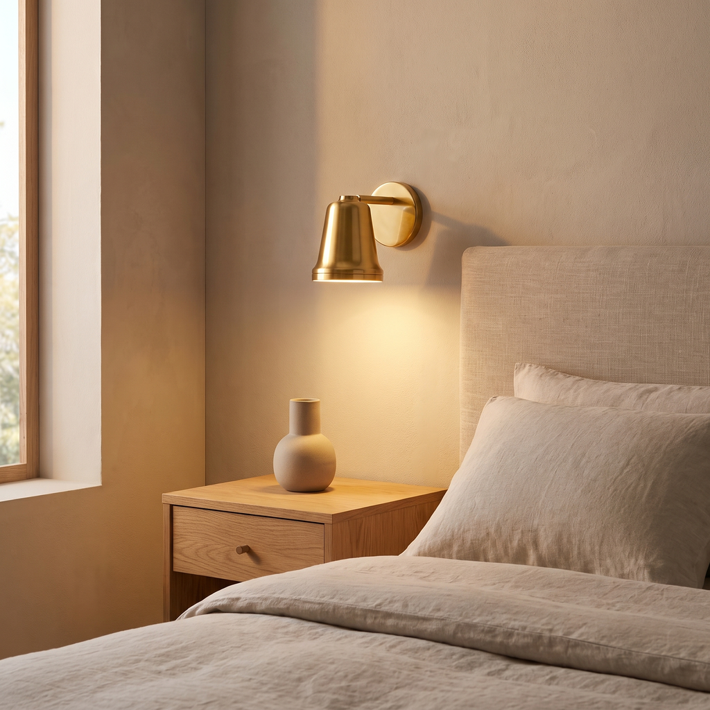 Bell LED Wall Light in a bedroom