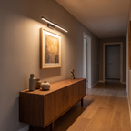 LED Picture Light Bar in a hallway, showing size