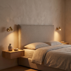 Adjustable Cylinder Wall Spotlight in a bedroom, showing size