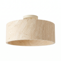 Stone Drum Flush Mount Ceiling Light in Wide Drum on white background