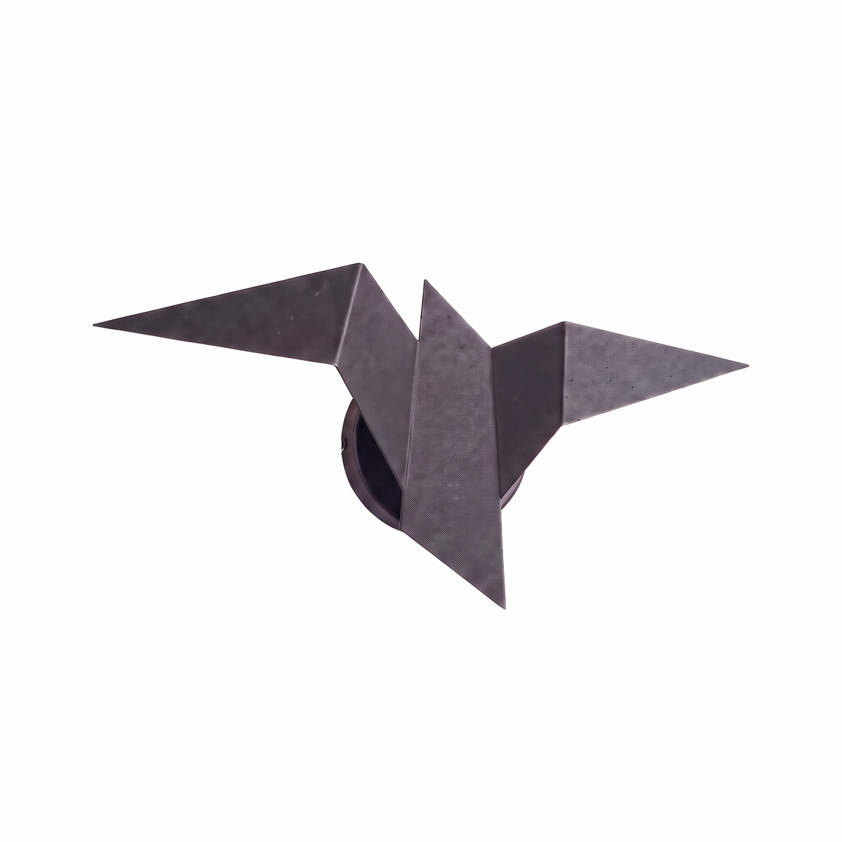 Origami Bird Wall Sconce in Black on white background