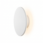 Eclipse Round LED Wall Light in White on white background