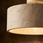 Stone Drum Flush Mount Ceiling Light close-up of the stone grain