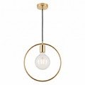 Gold Circle Pendant Light in gold on white background