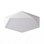 Geometric Pentagon LED Ceiling Light in White on white background