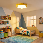 Geometric Pentagon LED Ceiling Light in a kids' room