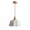 Scalloped Ceramic Pendant Light in Pendant on white background