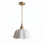 Scalloped Ceramic Pendant Light in Pendant on white background