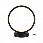 Halo Ring LED Table Lamp in Black on white background