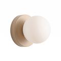 Macaron Globe Wall Sconce in Beige on white background