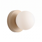Macaron Globe Wall Sconce in Beige on white background