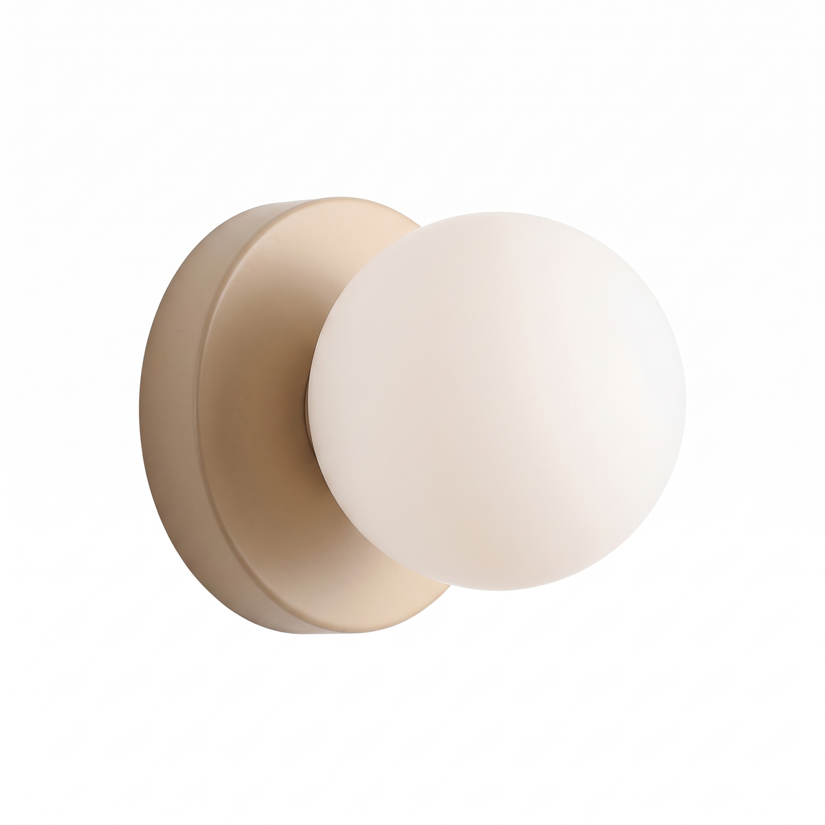 Macaron Globe Wall Sconce in Beige on white background