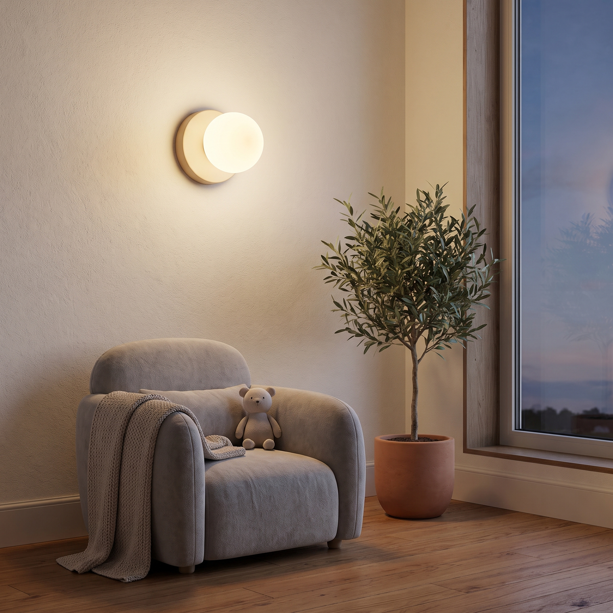 Macaron Globe Wall Sconce in a children's room