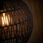 Woven Ball Pendant Light close-up of the woven shade