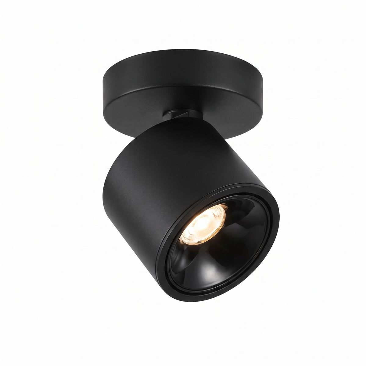 Adjustable LED Ceiling Spotlight in Black on white background