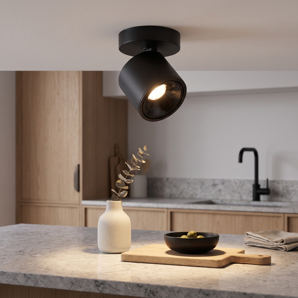 Adjustable LED Ceiling Spotlight in a kitchen