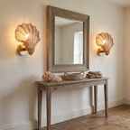 Seashell Glass Wall Sconce in a hallway