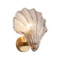 Seashell Glass Wall Sconce in Clear on white background
