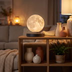 Levitating Moon Lamp in a living room