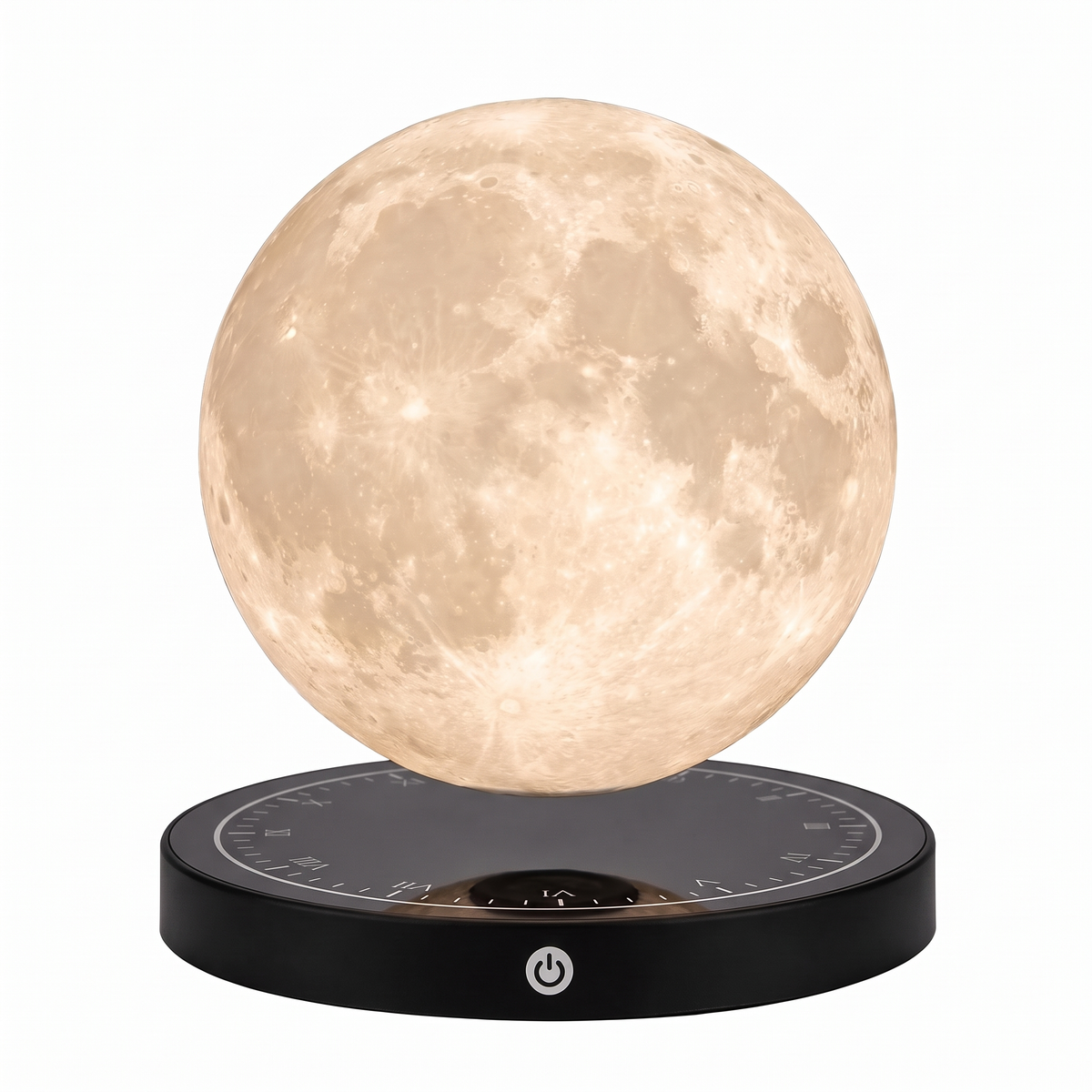 Levitating Moon Lamp in Moon on white background