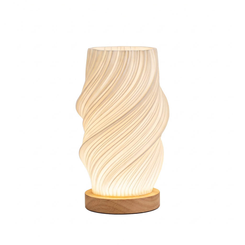 Twisted Spiral Table Lamp on white background