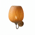 Woven Bamboo Wall Sconce on white background