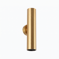 Up Down Tube LED Wall Light in Gold on white background