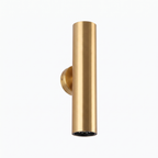 Up Down Tube LED Wall Light in Gold on white background