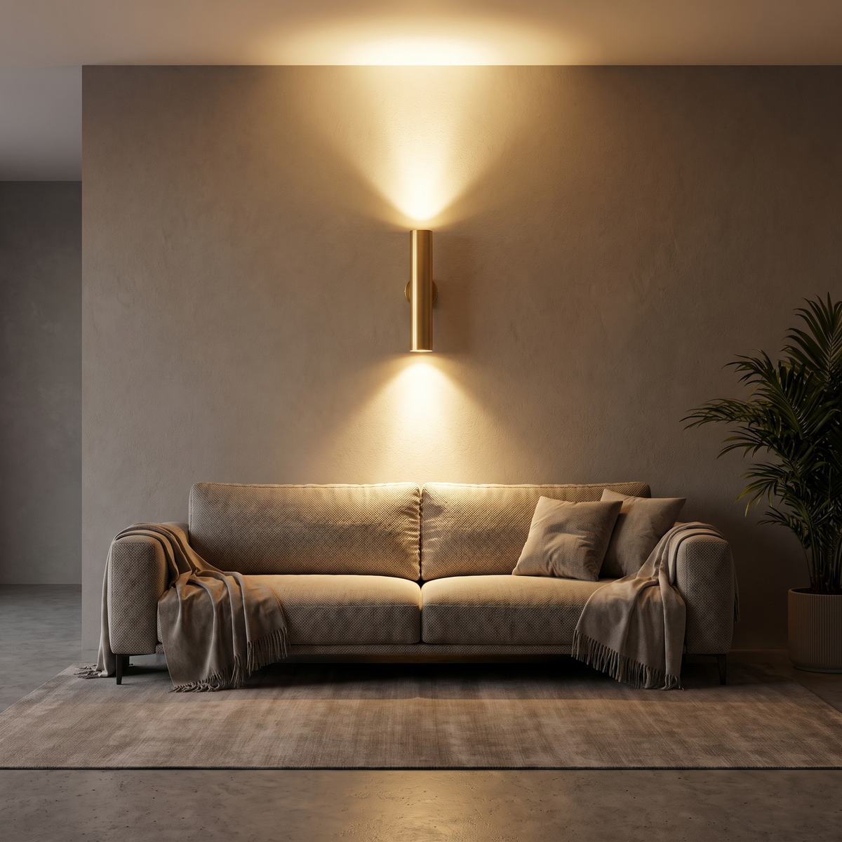 Up Down Tube LED Wall Light in a living room