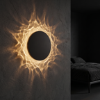 Ripple Light Wall Sconce in a dark modern bedroom