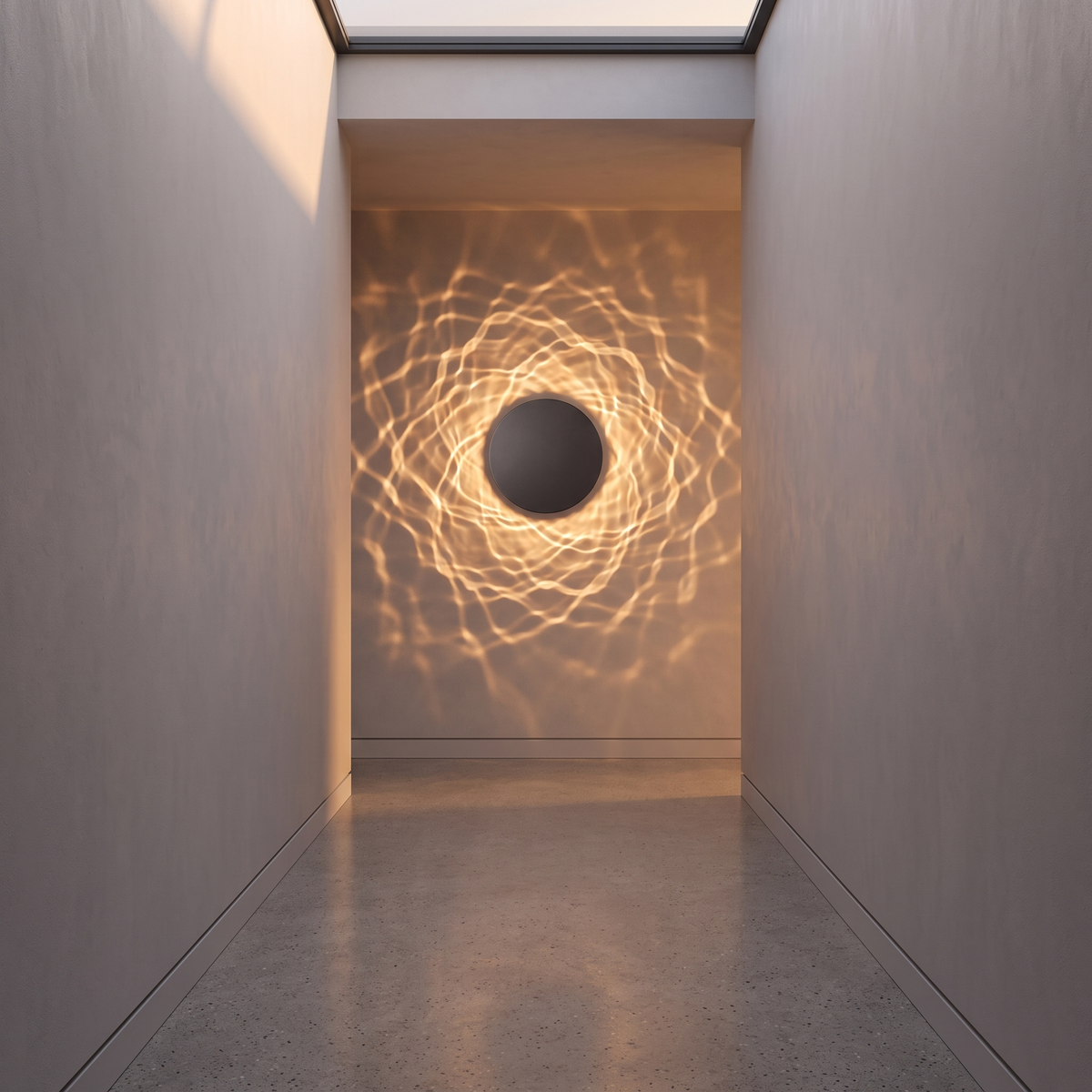 Ripple Light Wall Sconce in a hallway