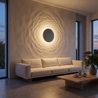 Ripple Light Wall Sconce in a living room, showing size