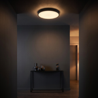 Slim Round LED Flush Mount Light in a hallway entrance