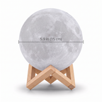 3D Moon Lamp size guide, 5.9 in (15 cm) diameter