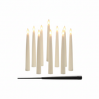 Floating LED Candles with Wand, Set of 12 on white background