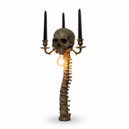 Gothic Skull Candelabra Lamp on white background