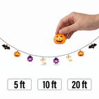 Halloween Pumpkin & Ghost String Lights size guide with lengths