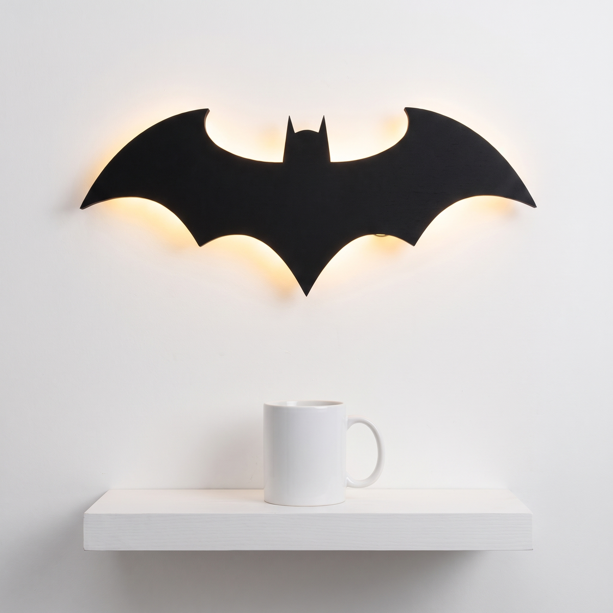 Halloween Bat Wall Lamp size reference on a wall