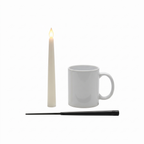 Floating LED Candles with Wand, Set of 12 size reference next to a mug
