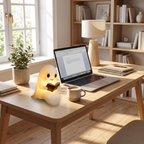 Ghost Reading Night Light on a desk in a home office